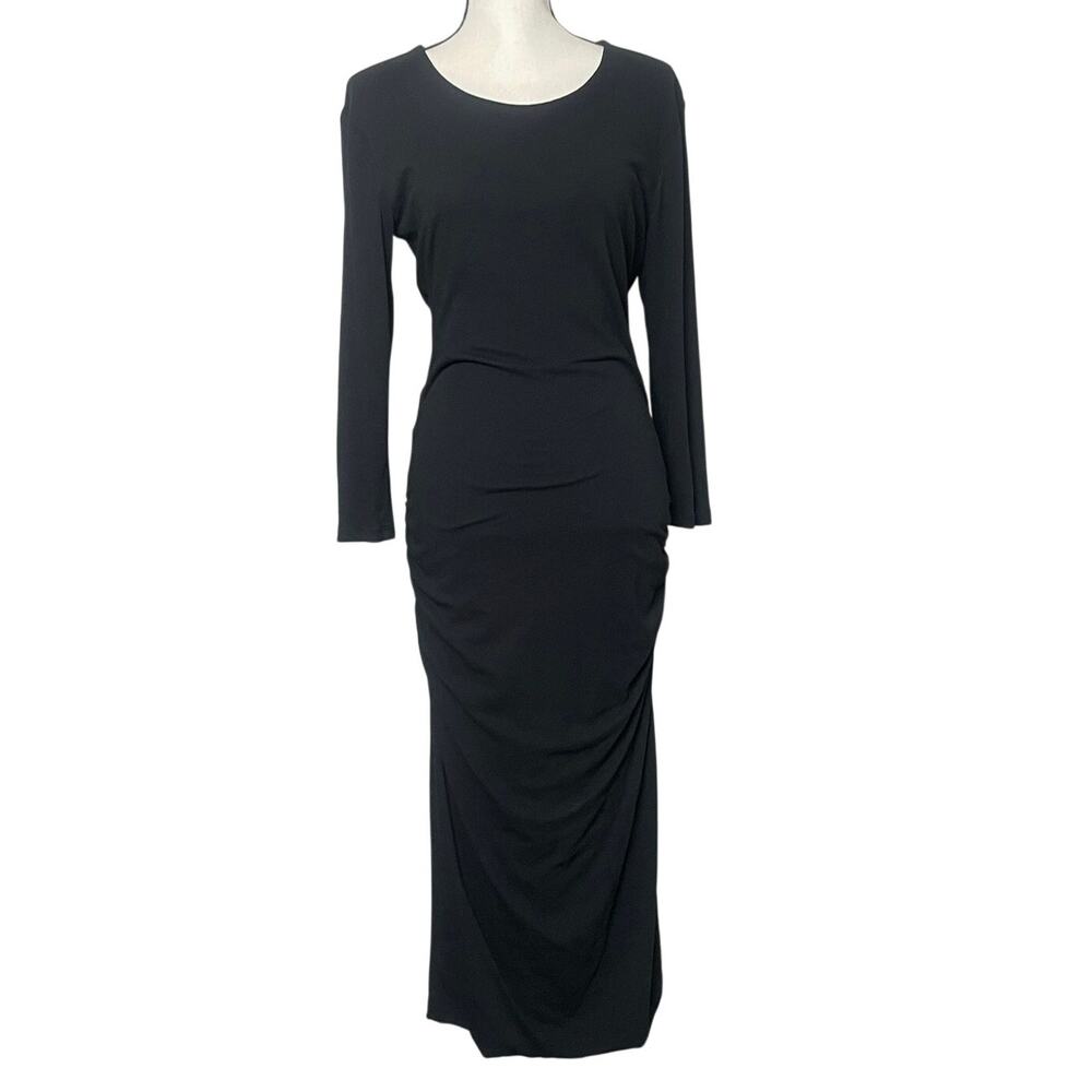 James Perse Standard Ruched Midi Cotton Jersey Dress Size 4 (XL) Made in USA